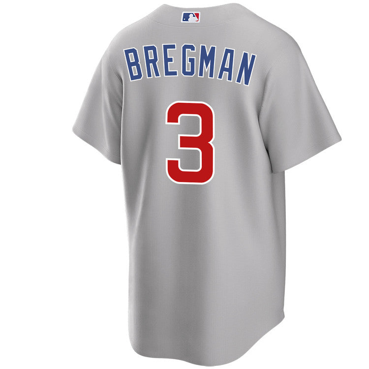 Mens Chicago Cubs Alex Bregman Road Gray Replica Jersey Official Team Jersey Sports Fan Apparel Official MLB Team Apparel Baseball Fan Gear
