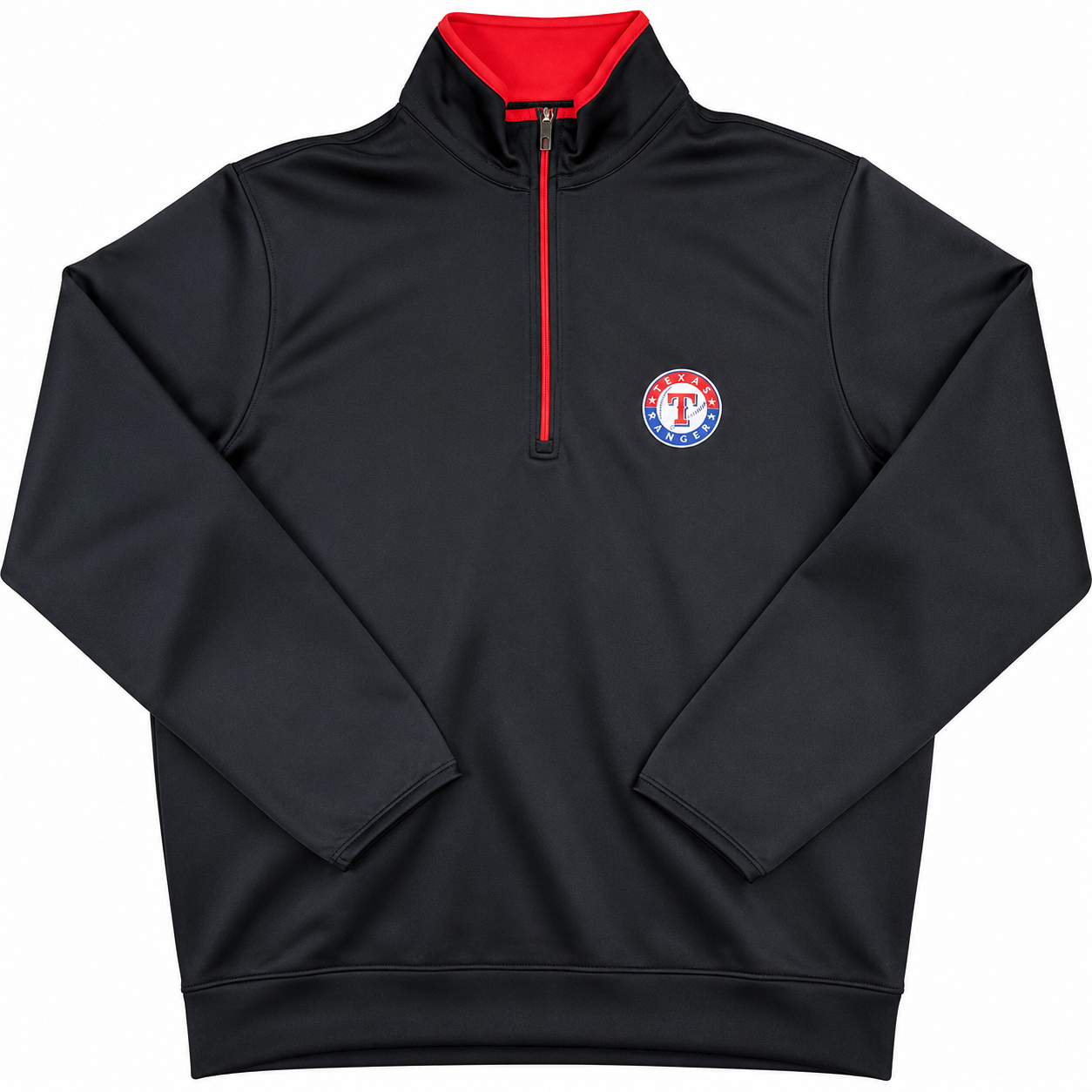 Men s Texas Rangers Antigua Navy Leader Quarter-Zip Pullover Jacket Official Sports Fan Gear Official MLB Team Apparel Baseball Fan Gear