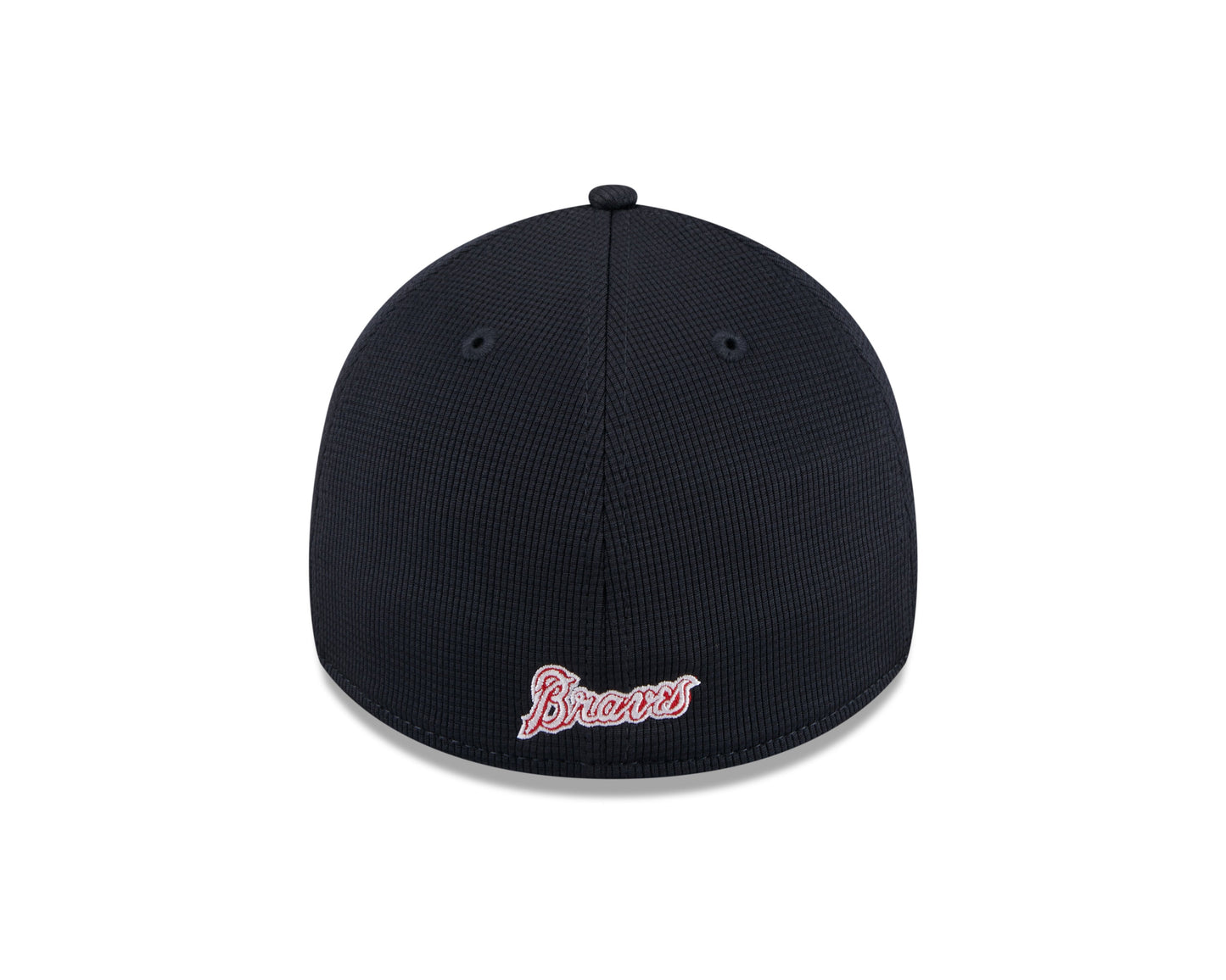 Mens New Era Atlanta Braves White Navy 2024 Batting Practice 39Thirty Flex Fit Cap Official Team Hat Sports Fan Cap Official MLB Team Hat Baseball Fan