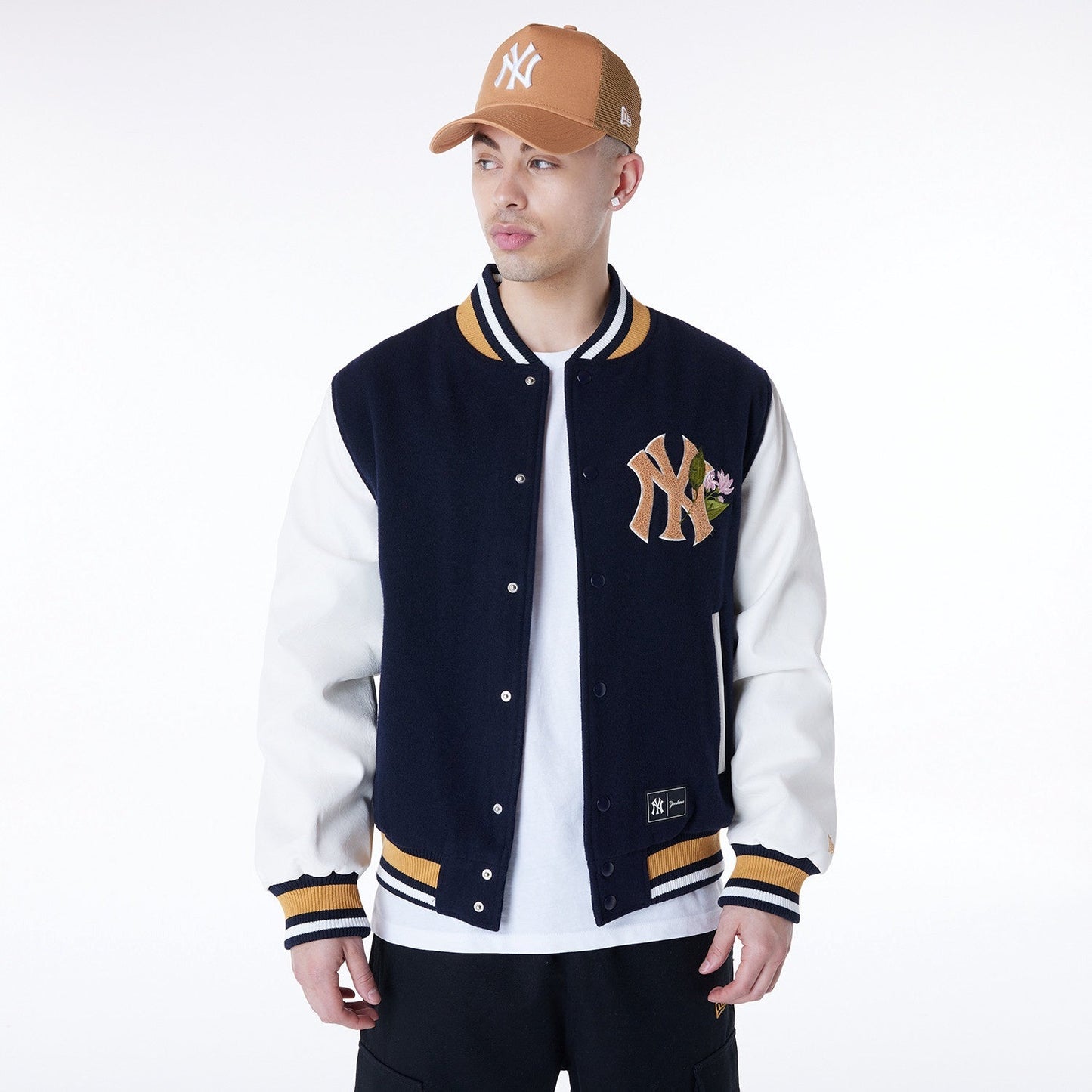 New Era - MLB Floral Varsity Jacket - New York Yankees Official Sports Fan Gear Official MLB Team Apparel Baseball Fan Gear