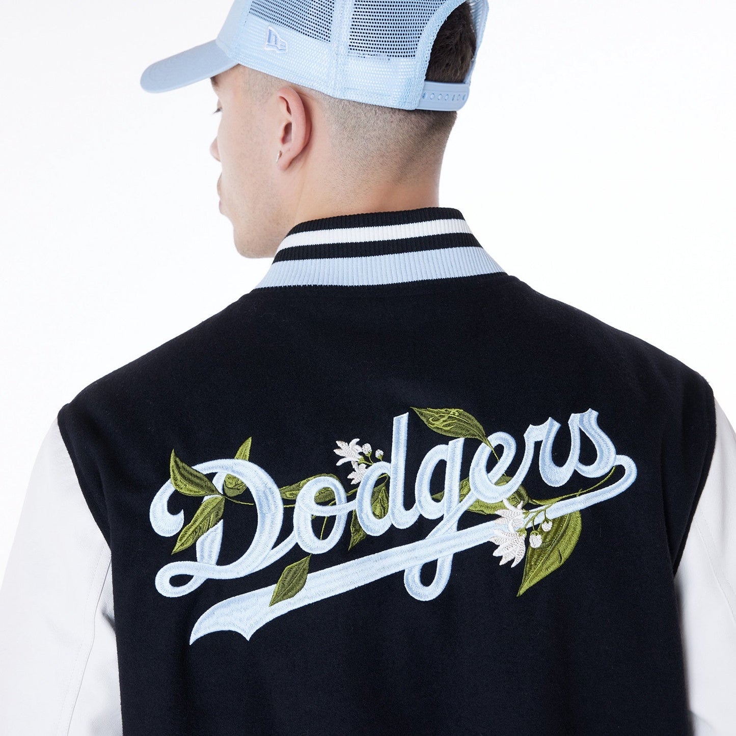 New Era - MLB Floral Varsity Jacket - Los Angeles Dodgers Official Sports Fan Gear Official MLB Team Apparel Baseball Fan Gear