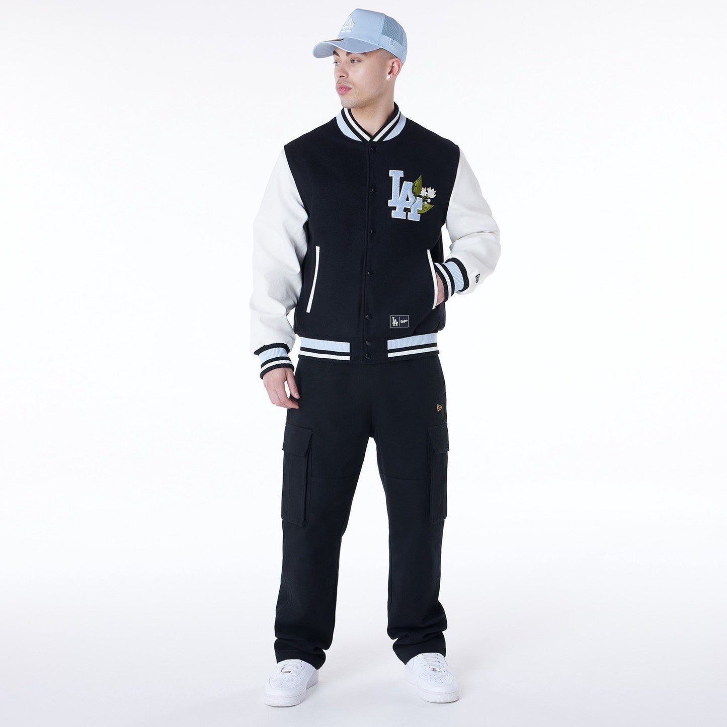 New Era - MLB Floral Varsity Jacket - Los Angeles Dodgers Official Sports Fan Gear Official MLB Team Apparel Baseball Fan Gear