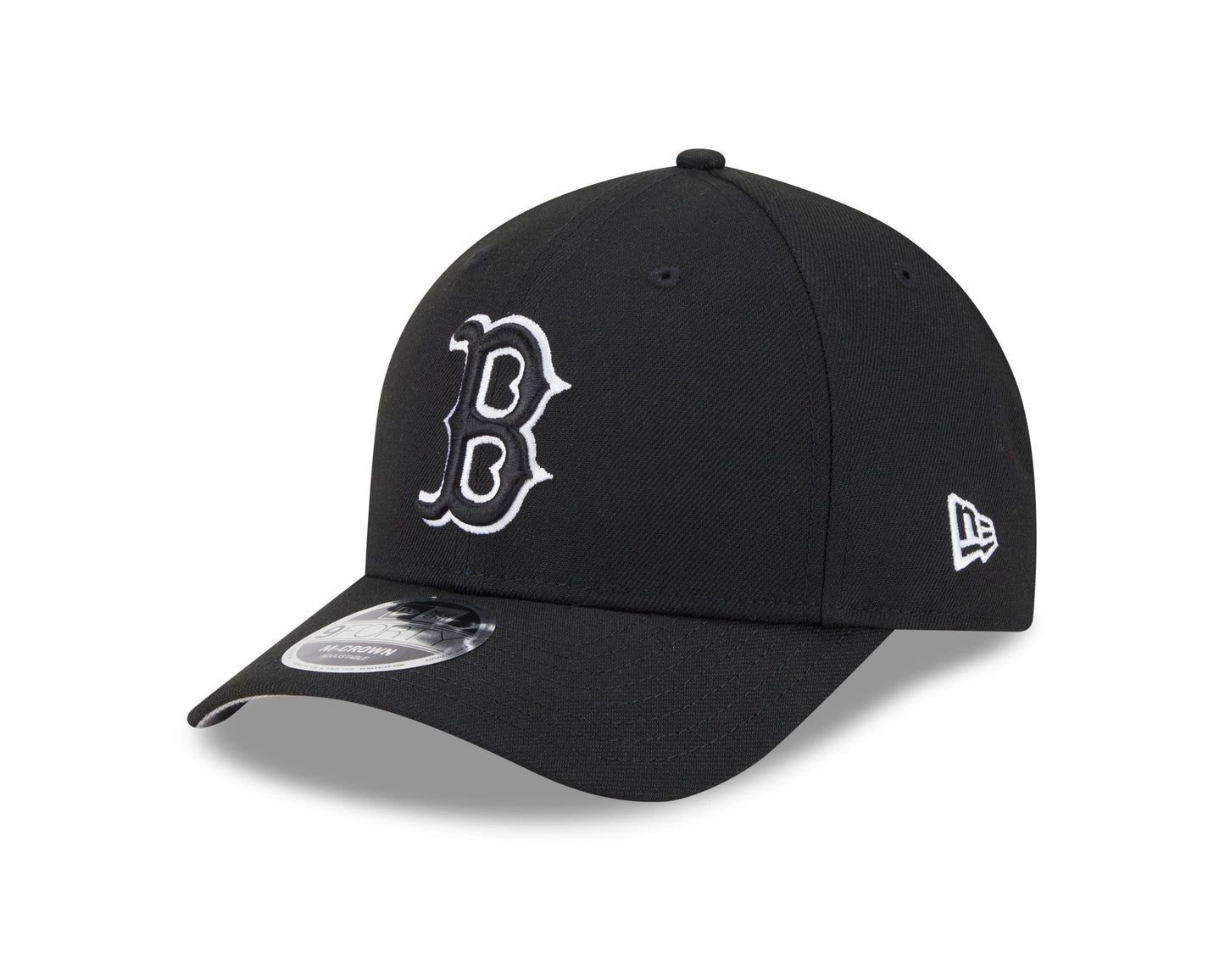 Boston Red Sox Black and White New Era M-Crown 9FORTY Adjustable Hat Official Team Hat Sports Fan Cap Official MLB Team Hat Baseball Fan Cap