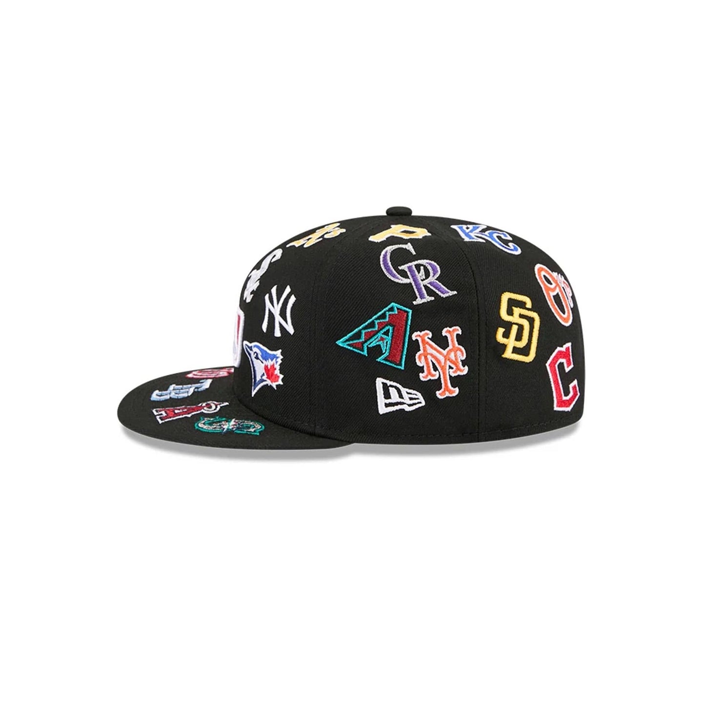 MLB All Over Patch 59FIFTY Fitted New Era Black Official Team Hat Sports Fan Cap Official MLB Team Hat Baseball Fan Cap