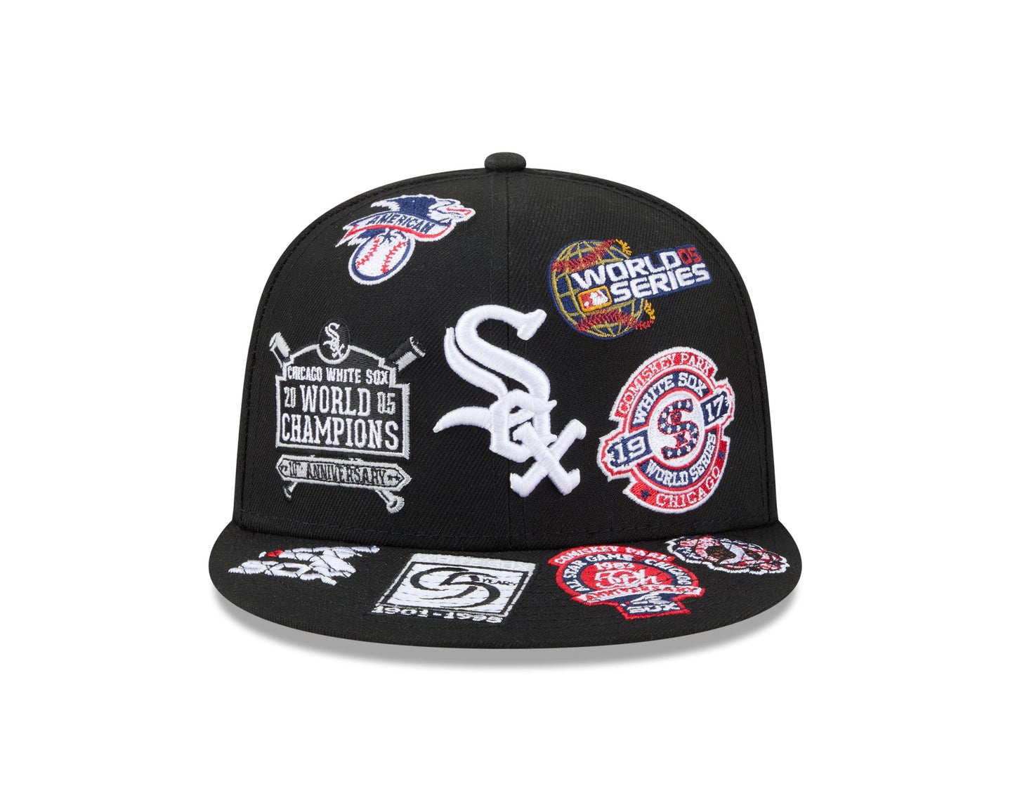 Chicago White Sox MLB All Over Patch 59FIFTY New Era Official Team Hat Sports Fan Cap Official MLB Team Hat Baseball Fan Cap