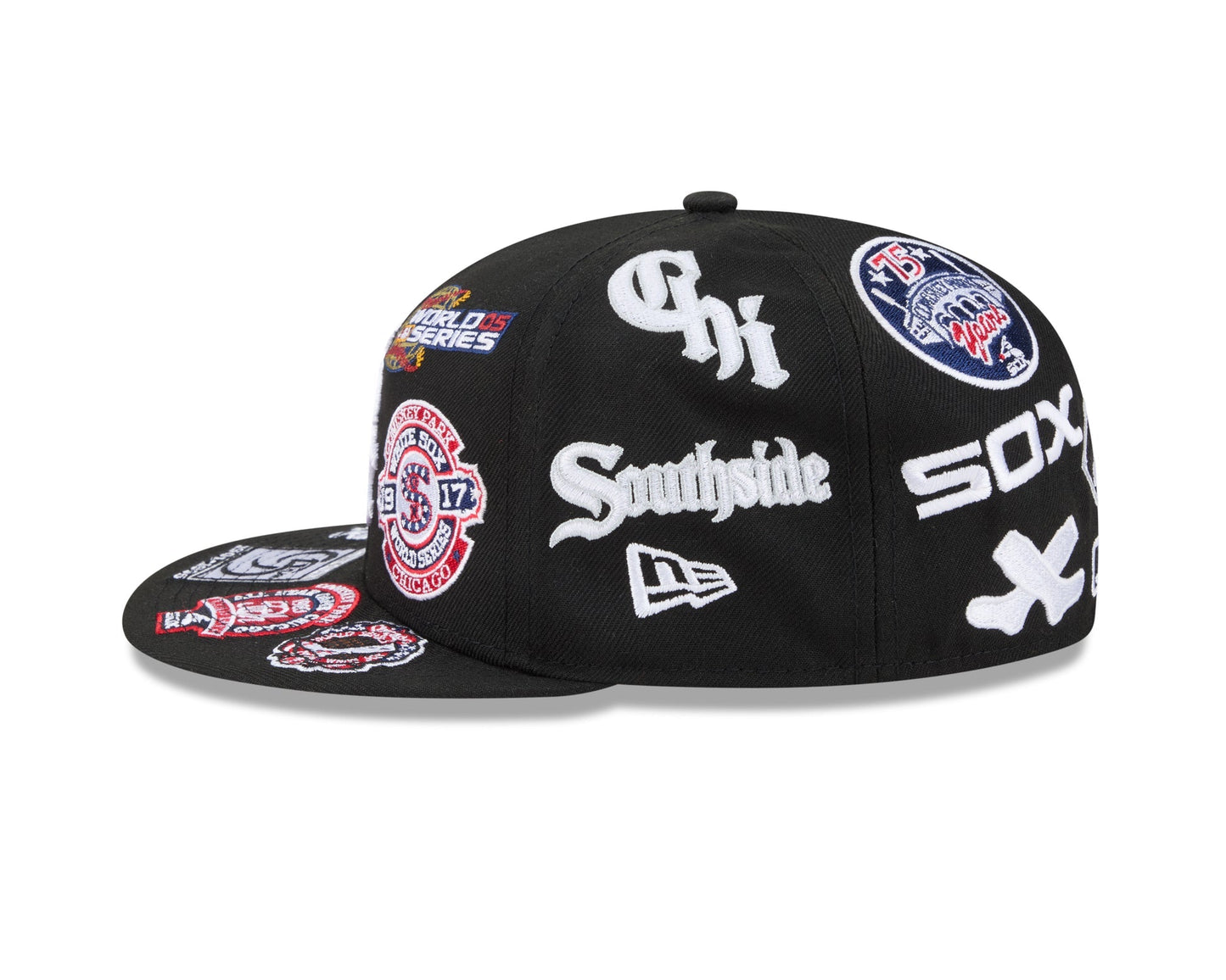 Chicago White Sox MLB All Over Patch 59FIFTY New Era Official Team Hat Sports Fan Cap Official MLB Team Hat Baseball Fan Cap