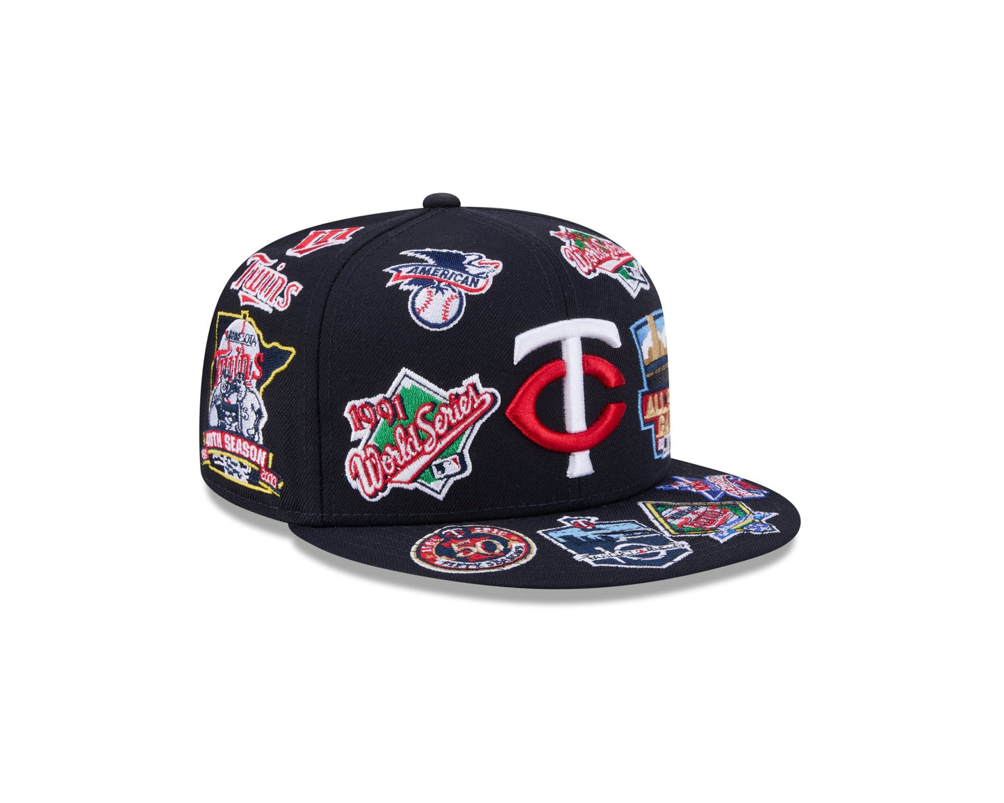 Minnesota Twins MLB All Over Patch 59FIFTY Fitted New Era Official Team Hat Sports Fan Cap Official MLB Team Hat Baseball Fan Cap