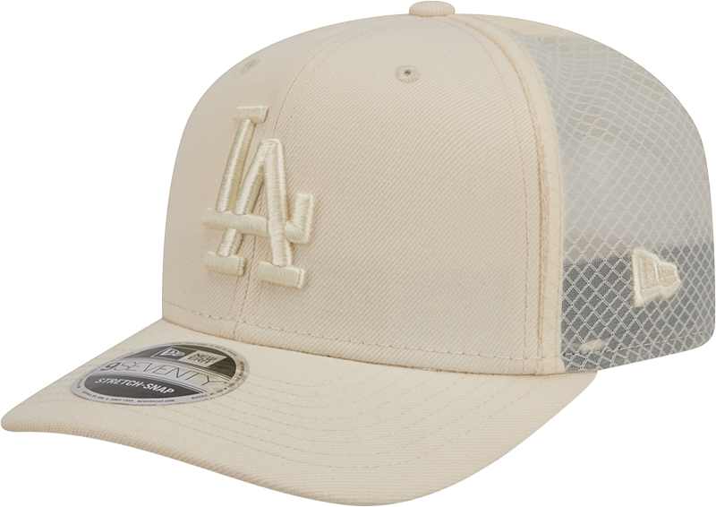 Men s Los Angeles Dodgers New Era Light Beige Color Pack 9SEVENTY Trucker Adjustable Hat Official Team Hat Sports Fan Cap Official MLB Team Hat Baseba