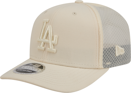 Men s Los Angeles Dodgers New Era Light Beige Color Pack 9SEVENTY Trucker Adjustable Hat Official Team Hat Sports Fan Cap Official MLB Team Hat Baseba