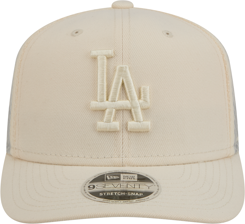 Men s Los Angeles Dodgers New Era Light Beige Color Pack 9SEVENTY Trucker Adjustable Hat Official Team Hat Sports Fan Cap Official MLB Team Hat Baseba