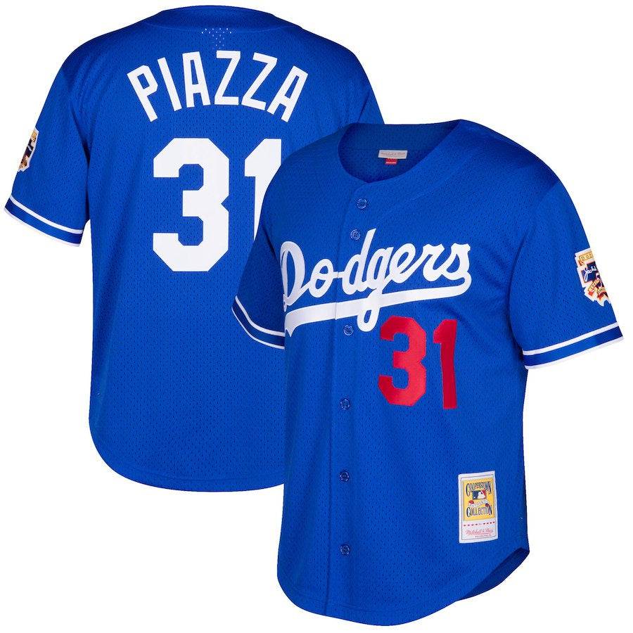 Men s Los Angeles Dodgers Mike Piazza Mitchell And Ness Royal Cooperstown Collection Mesh Batting Practice Jersey Official Team Jersey Sports Fan Appa