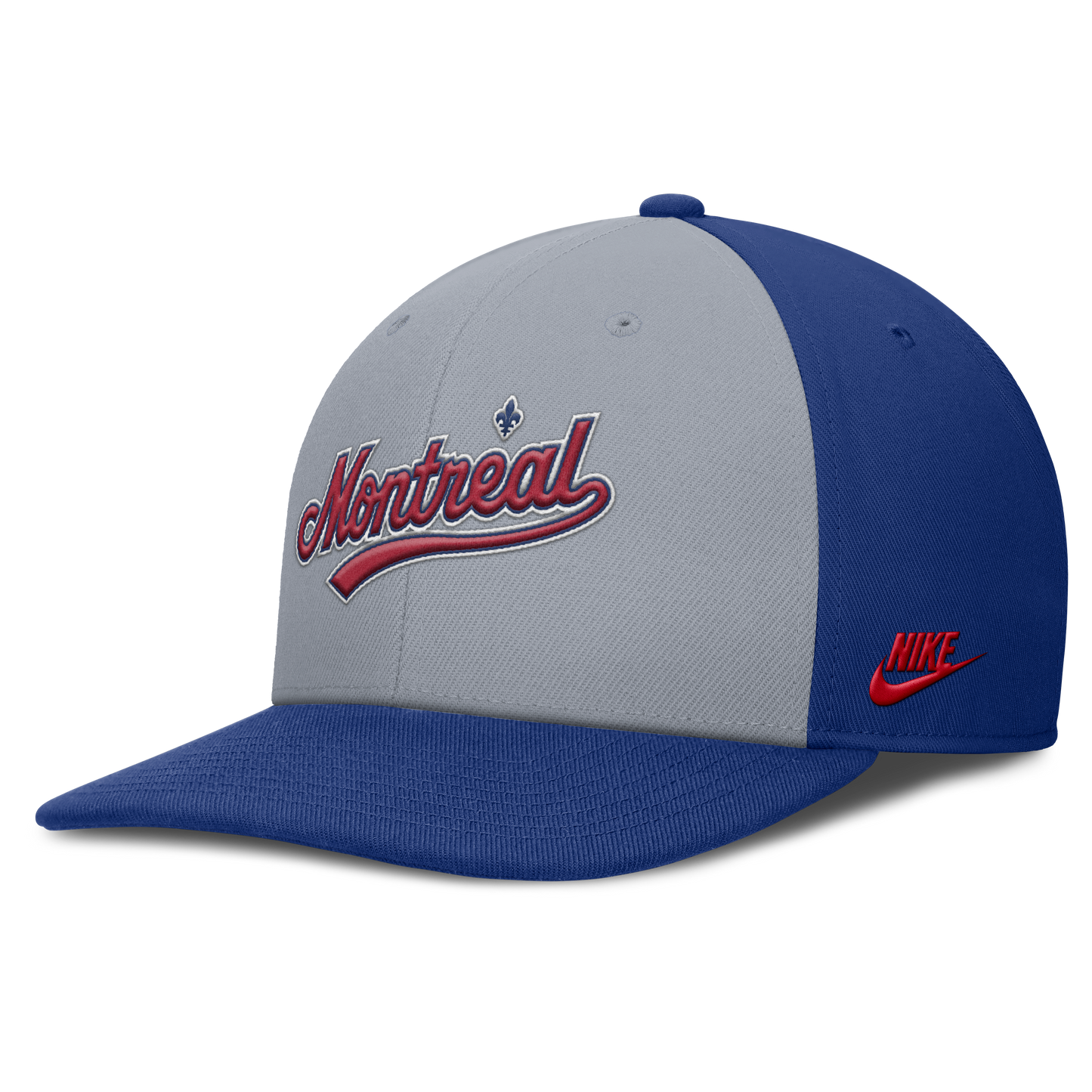 Montreal Expos Nike Gray Royal Dri-Fit Pro Snapback Hat Official Team Hat Sports Fan Cap Official MLB Team Hat Baseball Fan Cap