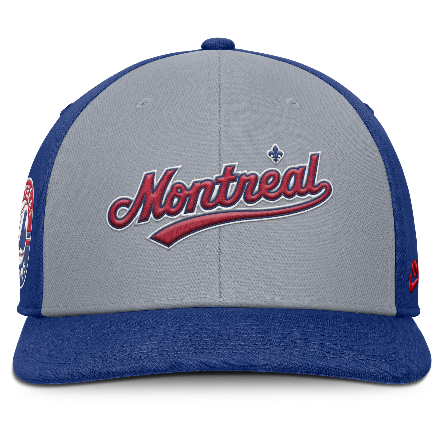 Montreal Expos Nike Gray Royal Dri-Fit Pro Snapback Hat Official Team Hat Sports Fan Cap Official MLB Team Hat Baseball Fan Cap