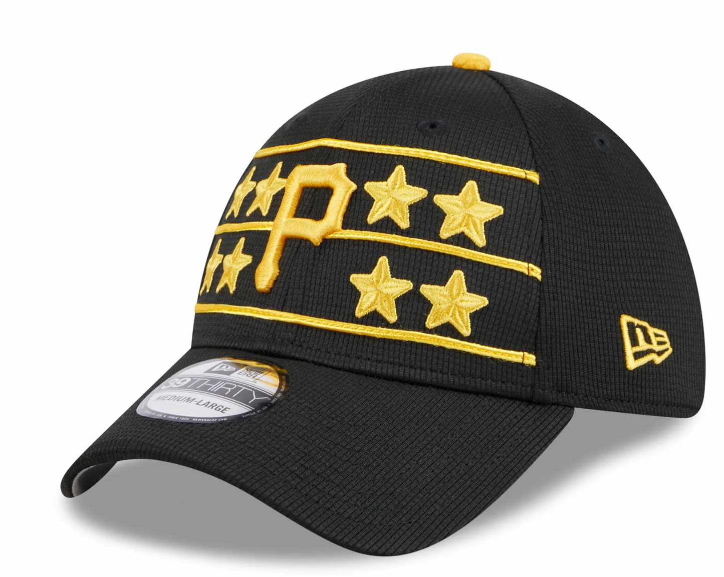 Men s Pittsburgh Pirates New Era 2024 Batting Practice Black 39THIRTY Flex-Fit Hat Official Team Hat Sports Fan Cap Official MLB Team Hat Baseball Fan
