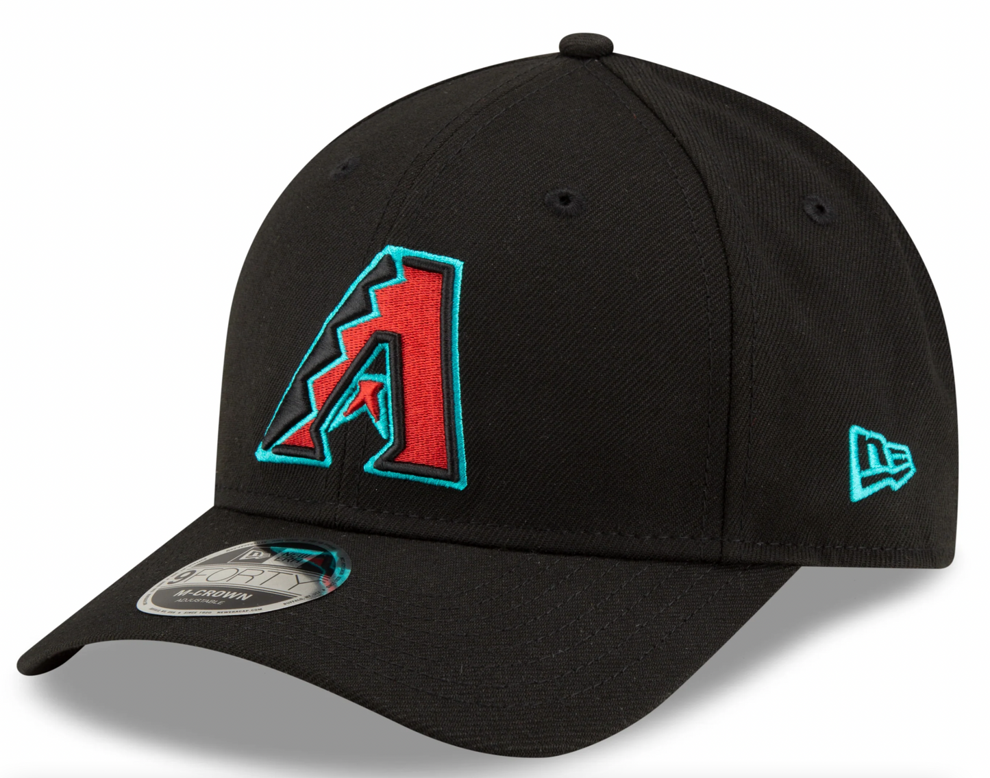 Arizona Diamondbacks Black Alternate New Era Player Replica M-Crown 9FORTY Adjustable Hat Official Team Hat Sports Fan Cap Official MLB Team Hat Baseb