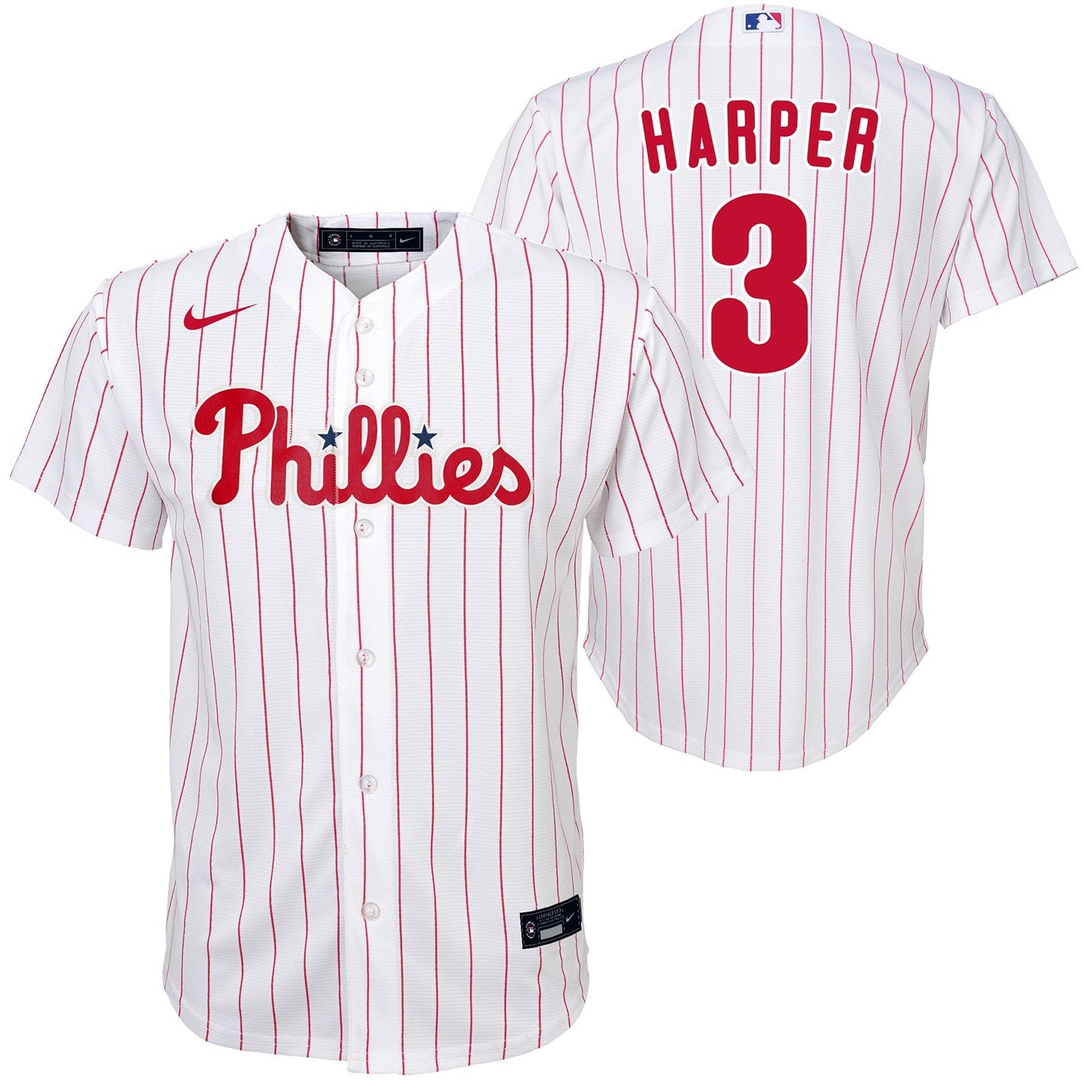 Bryce Harper Philadelphia Phillies Youth NIKE Home Screen Print Replica Jersey Official Team Jersey Sports Fan Apparel Official MLB Team Apparel Baseb