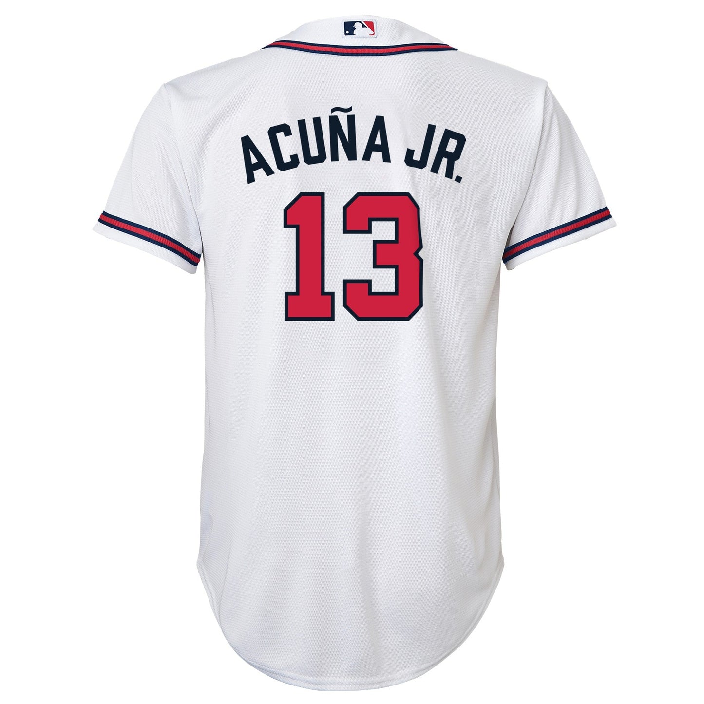 Youth Ronald Acuna Jr Atlanta Braves White Home Replica NIKE Screen Print Jersey Official Team Jersey Sports Fan Apparel Official MLB Team Apparel Bas