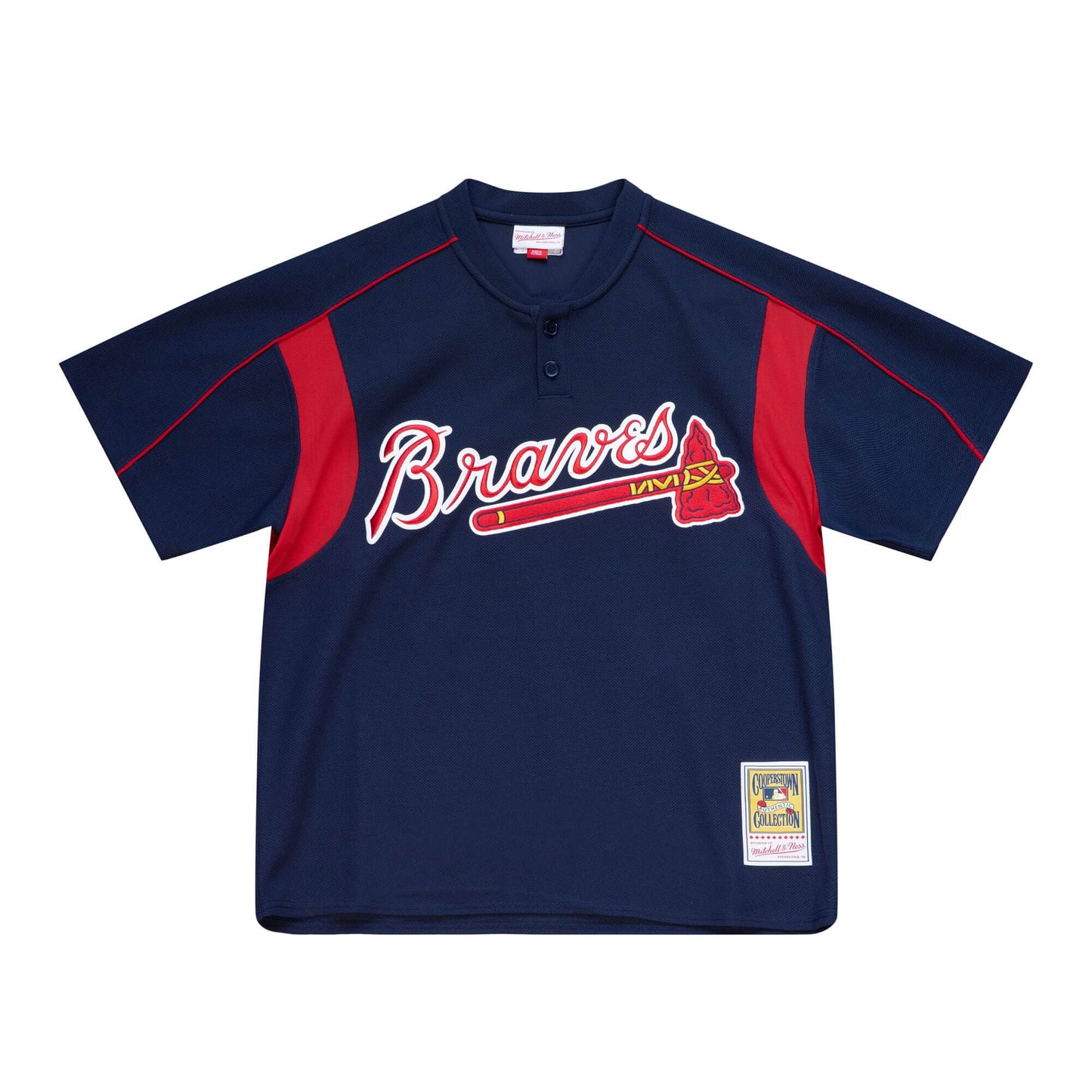 Men s Atlanta Braves Chipper Jones 2003 Mitchell And Ness Navy Cooperstown Batting Practice Jersey Official Team Jersey Sports Fan Apparel Official ML