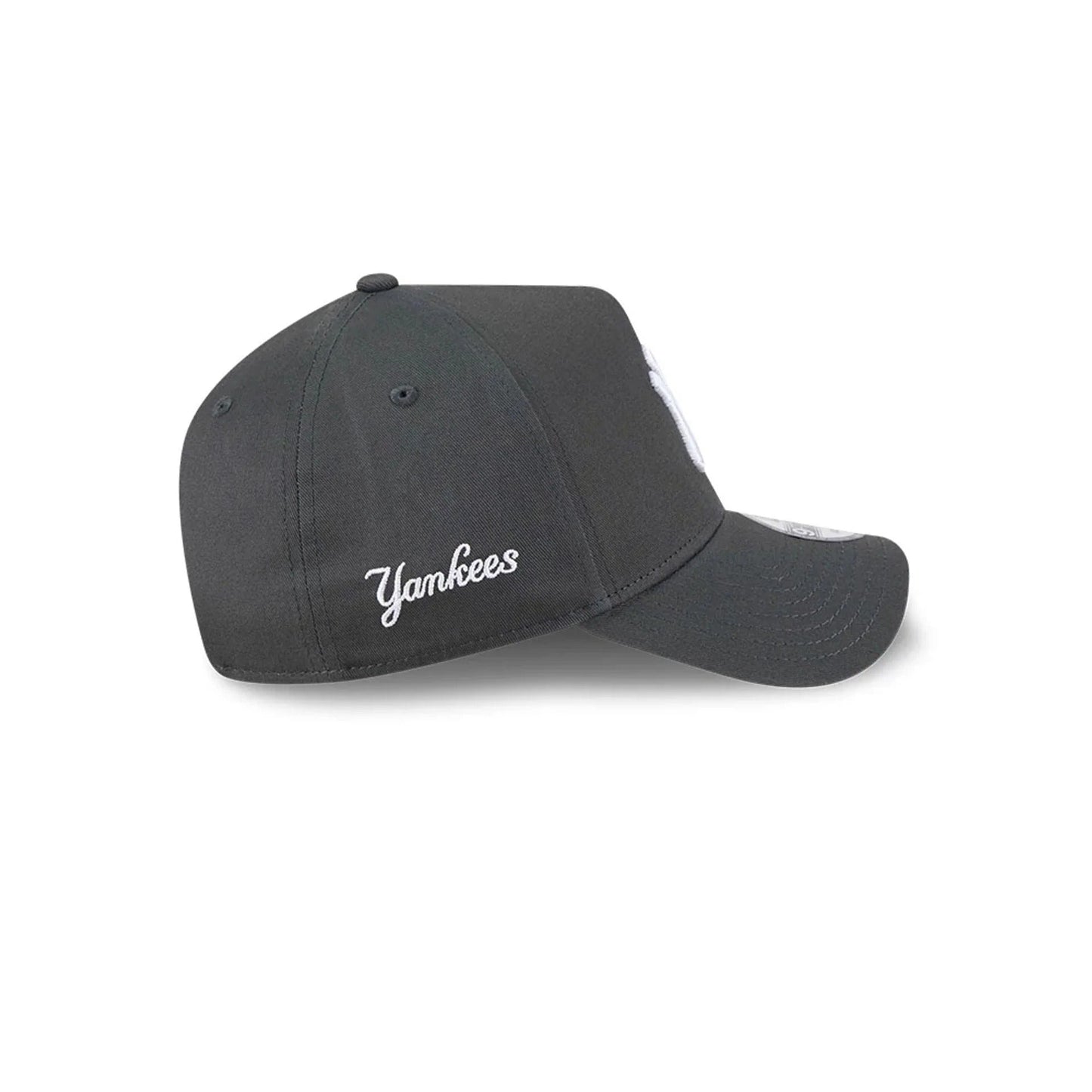 New York Yankees MLB Script A-Frame Snapback New Era Grey Official Sports Fan Gear Popular MLB Style Fan Collection