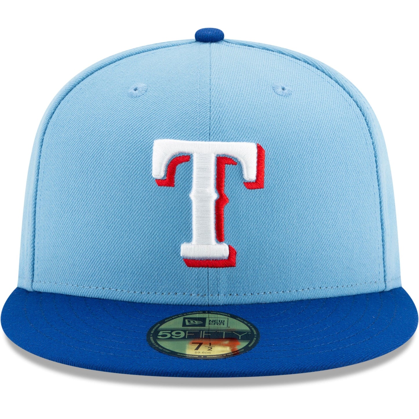 New Era Texas Rangers Light Blue Royal On-Field Authentic Collection 59FIFTY Fitted Hat Official Team Hat Sports Fan Cap Official MLB Team Hat Basebal