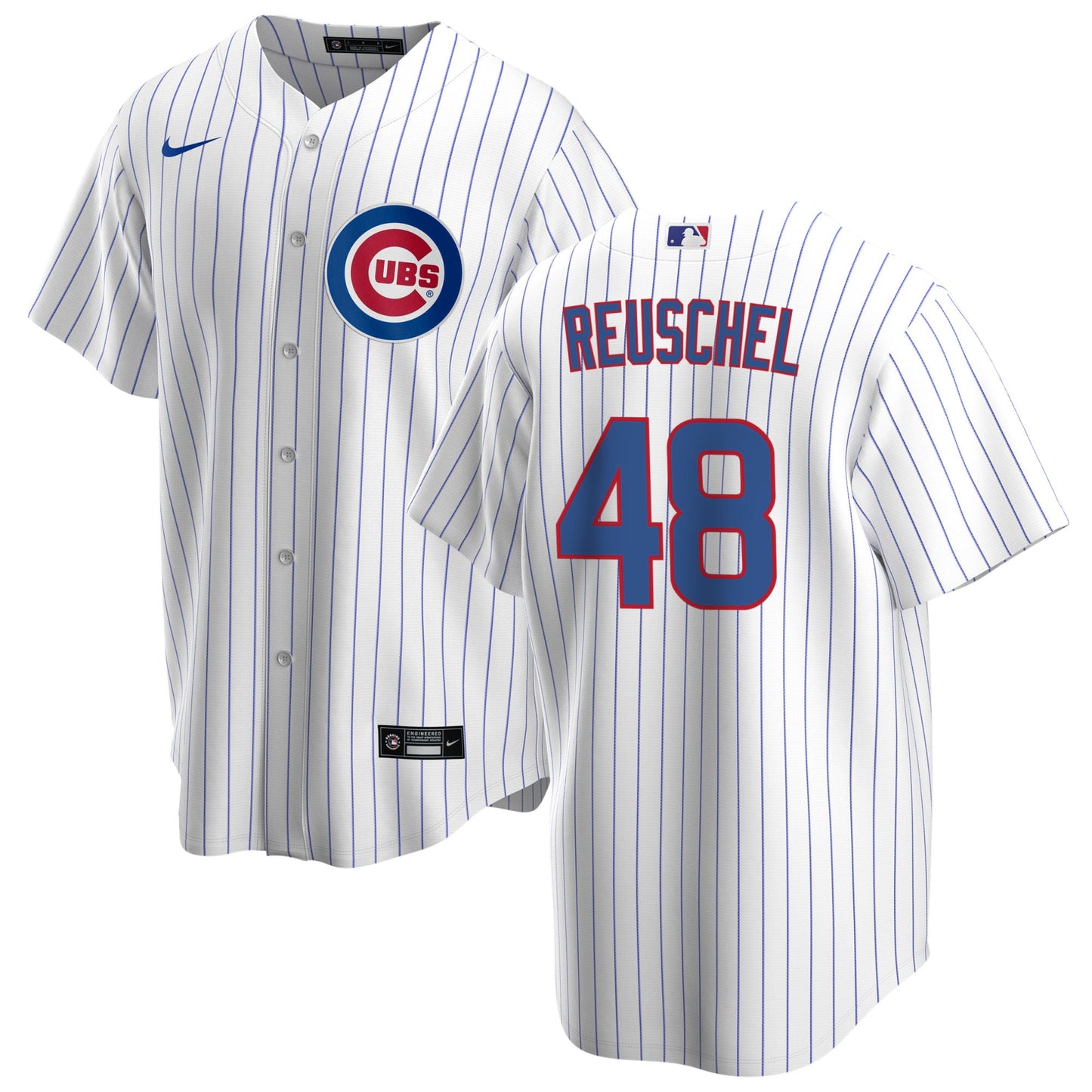 NIKE Men s Rick Reushel Chicago Cubs White Home Premium Stitch Replica Jersey Official Team Jersey Sports Fan Apparel Official MLB Team Apparel Baseba