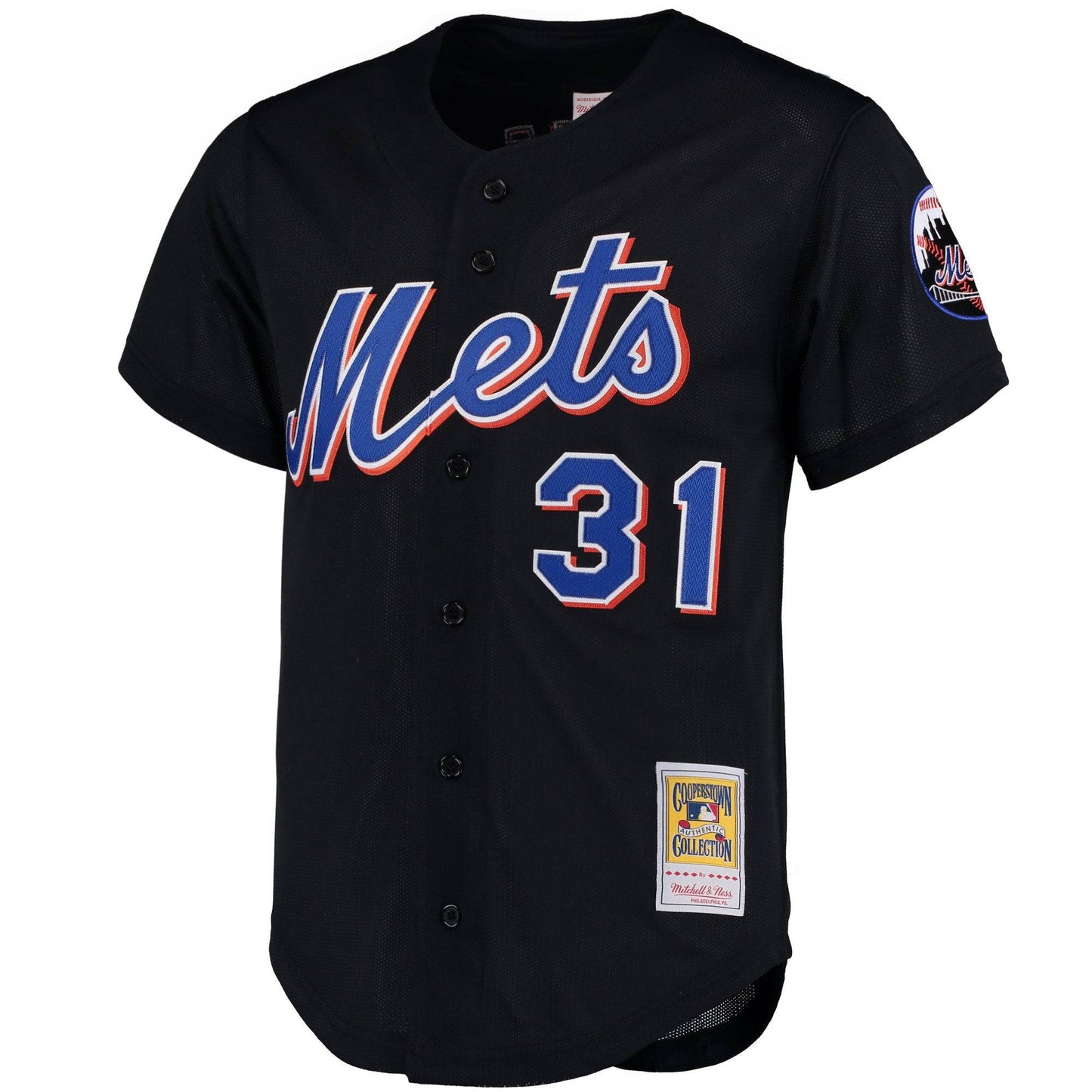 Men s New York Mets Mike Piazza Mitchell And Ness Black Cooperstown Collection Mesh Batting Practice Jersey Official Team Jersey Sports Fan Apparel Of