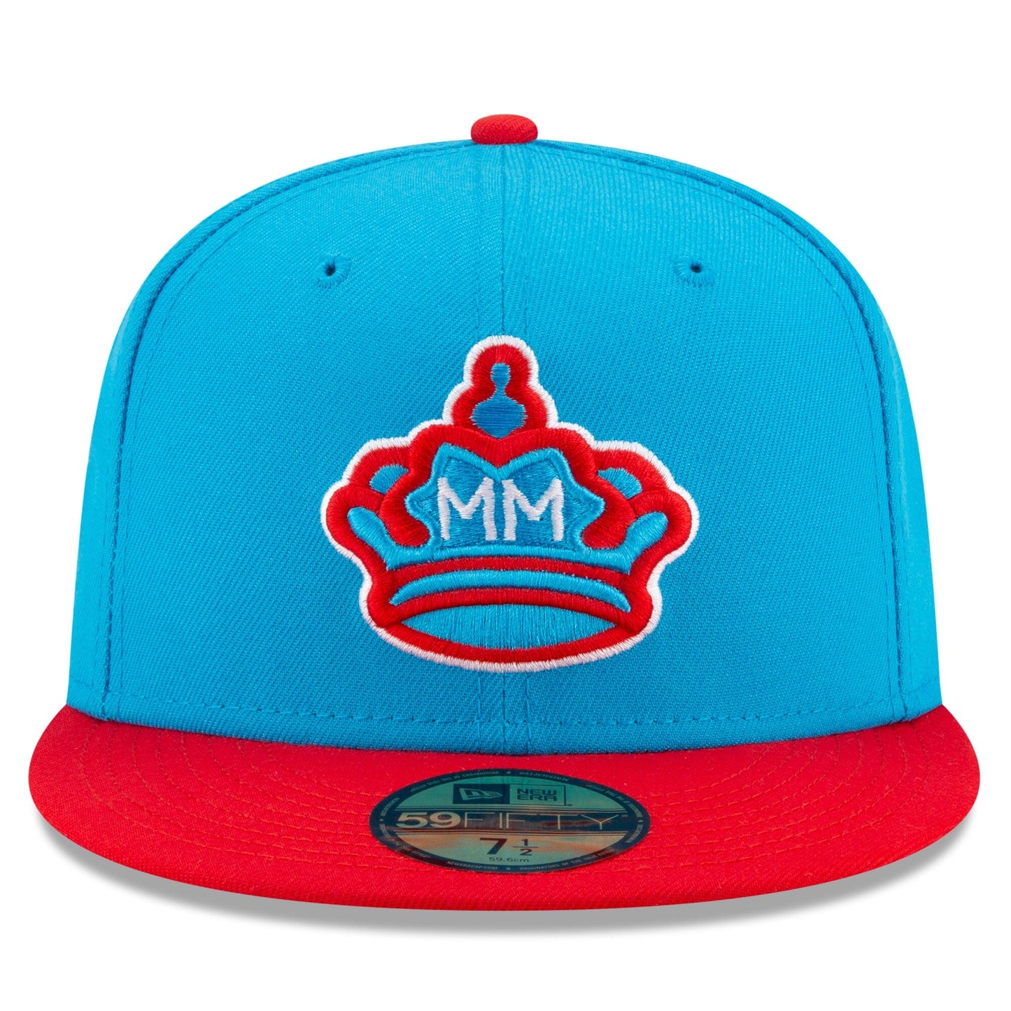 Men s Miami Marlins New Era Blue Red 2021 City Connect 59FIFTY Fitted Hat Official Team Hat Sports Fan Cap Official MLB Team Hat Baseball Fan Cap